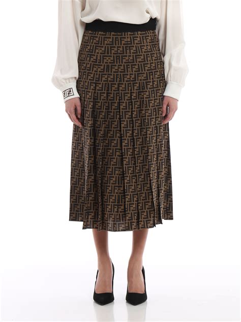 fake fendi skirt|fendi pleated midi skirt.